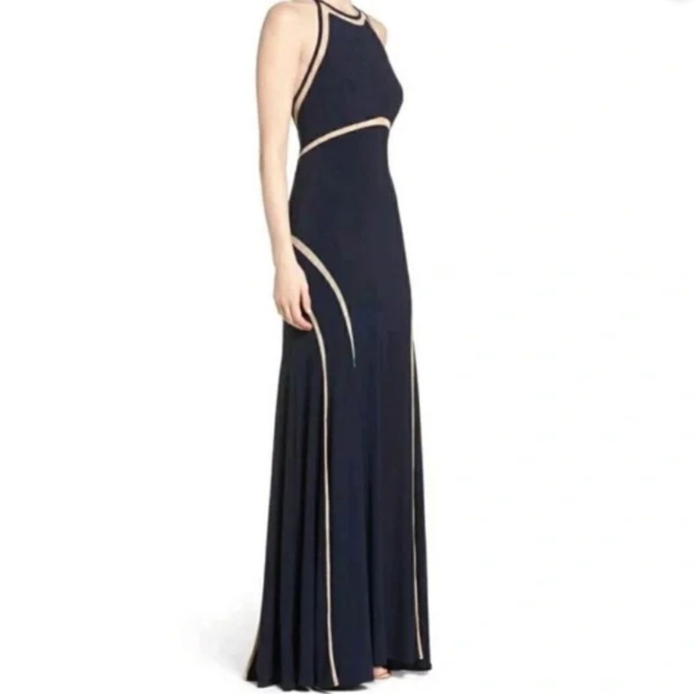 Xscape Black fit & flare prom evening party dress with mesh cutouts Size 6 - Picture 11 of 12